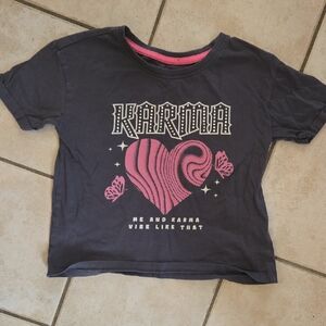 Karma Kids Graphic Tee - Black and Pink